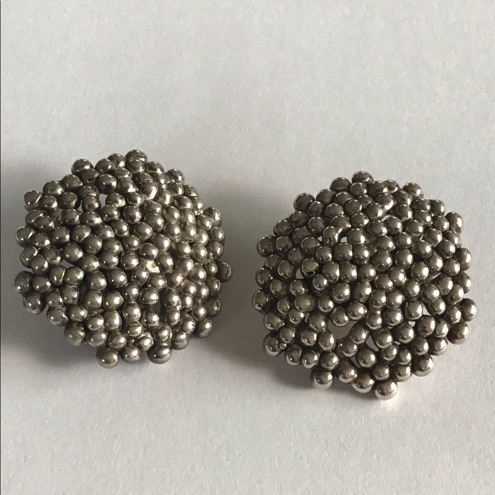Huge Sterling Electroform Bubble Dots Earrings